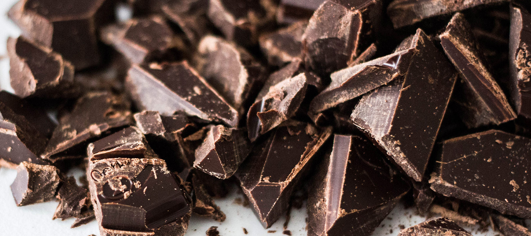 Pieces of chopped dark chocolate. 