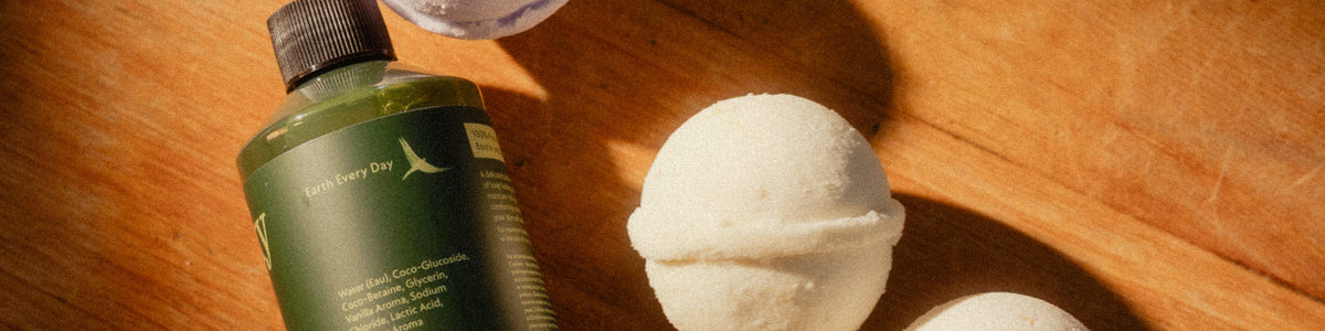 bubble bath and bath bomb