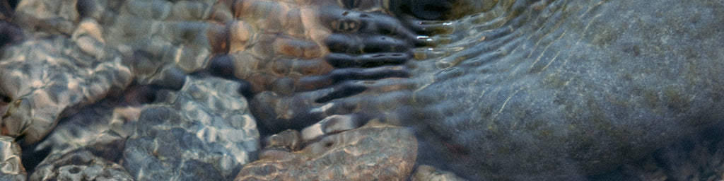 Water over river rocks