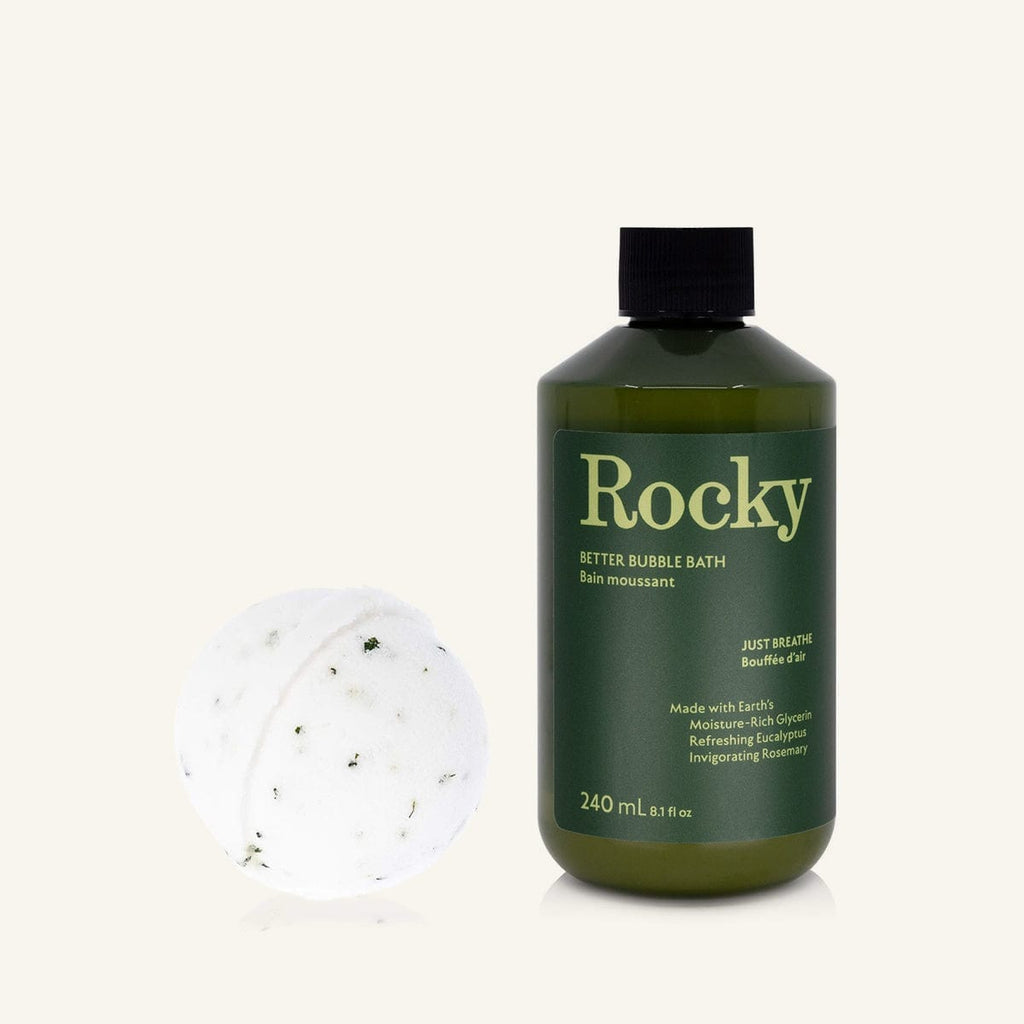 Minty Eucalyptus Bath Bomb and Just Breathe Bubble Bath
