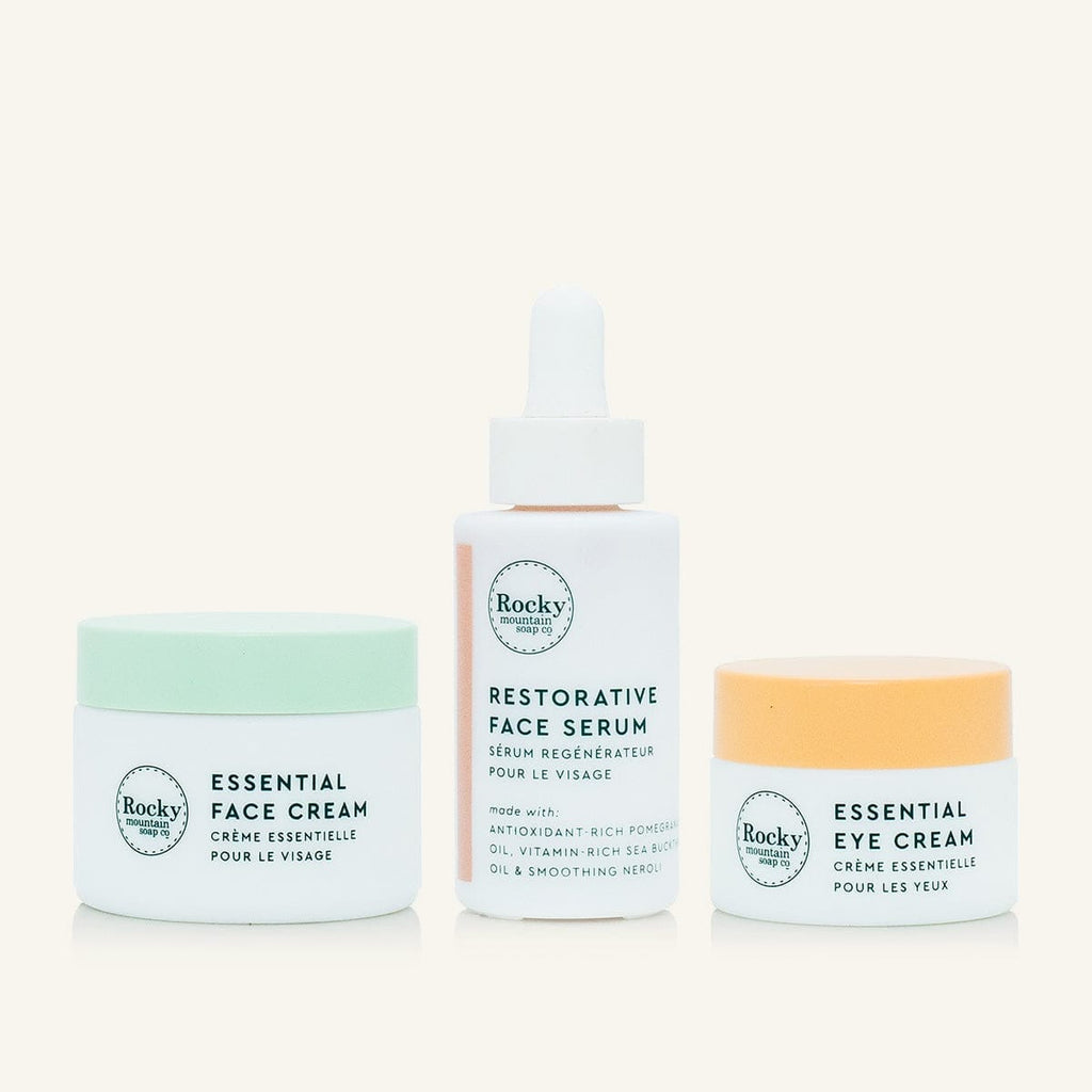 Restorative Face Serum, Essential Face Cream & Eye Cream Bundle