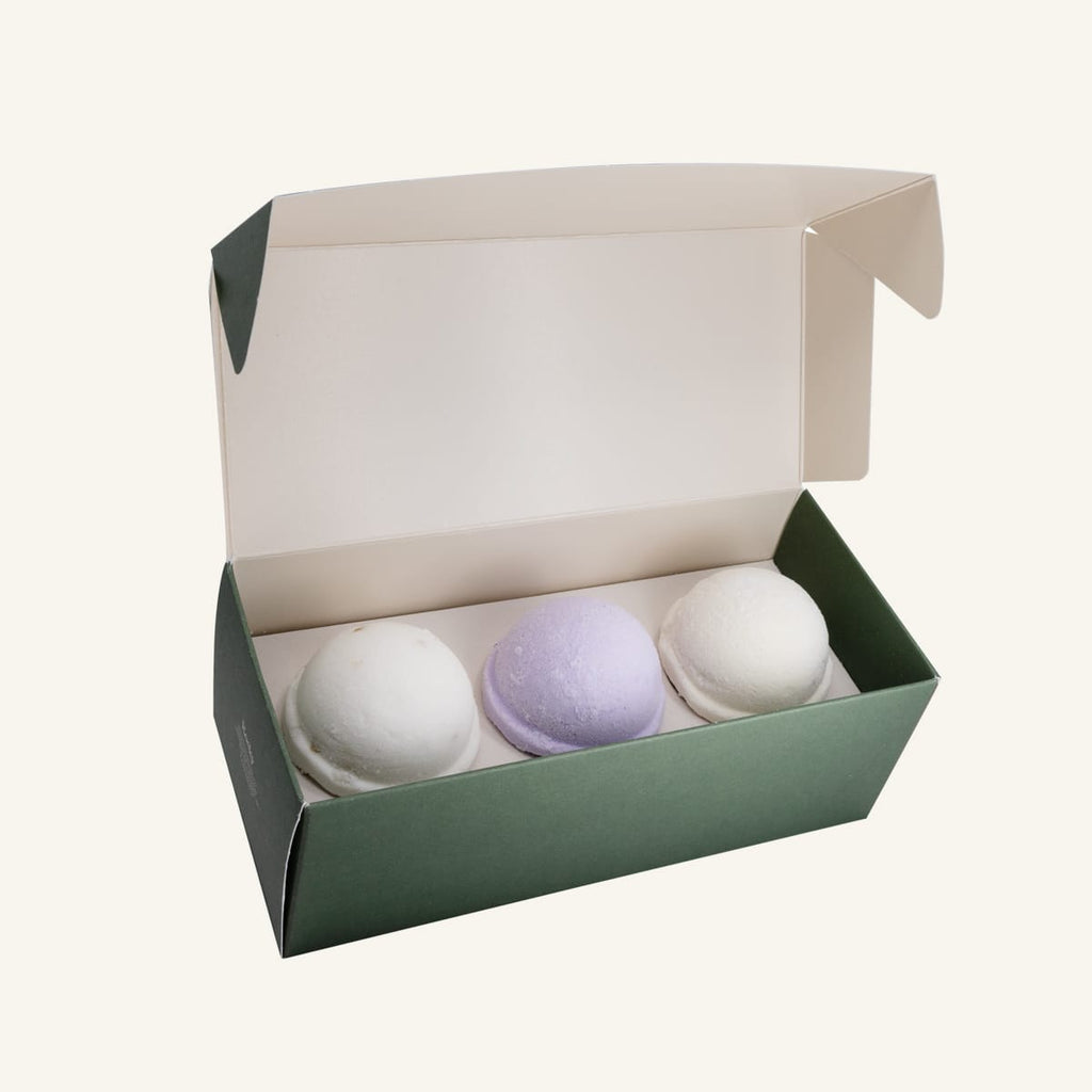 Drop pop fizz three piece bath bomb gift set