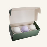 Drop pop fizz three piece bath bomb gift set