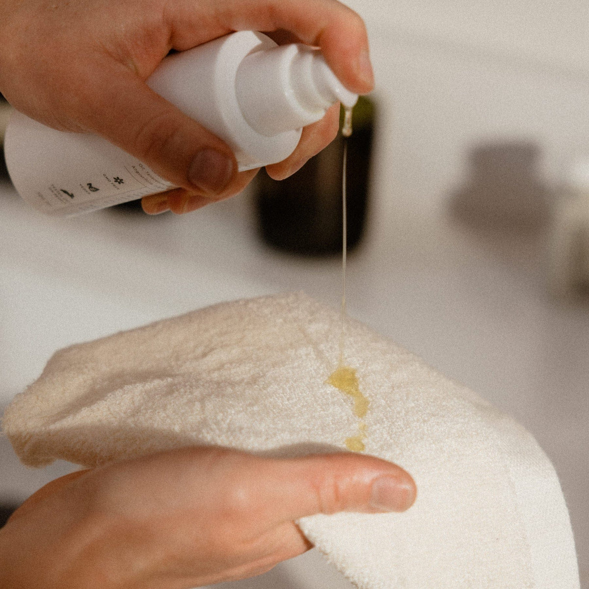 Transformative Cleansing Oil in use