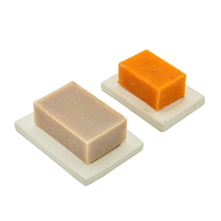 Large white soap dish with regular size